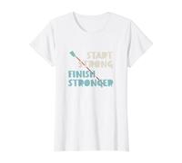 Rowing Crew Team Start Strong Finish Stronger Value Graphic T-Shirt, Women, White, XL