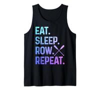 Rowing Eat Sleep Repeat Crew Funny Rower Coxswain Sculling Tank Top