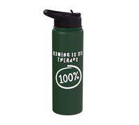 Rowing is My Therapy 100% Funny Rowing Workout Rowing Crew Stainless Steel Insulated Water Bottle