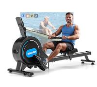Rowing Machine for Home Gym, DMASUN Magnetic Rowing Machines 350 LB Weight Capacity - Foldable Rower for Home Use with App Supported, Upgrade to Double Slide Rail