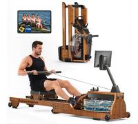 Rowing Machine, Water Foldable Rowing Machine for Home Gym, Fitness Exercise Machine with Bluetooth, 330LB Weight Capacity, App Compatible, Built-in Monitor