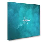 Rowing on a Lake in Sweden Canvas Print | Gallery Wrapped 30mm Frame Wall Art | 14x14 inches | Ready to Hang | Abstract Landscape Picture | Living Room Bedroom Lounge Office