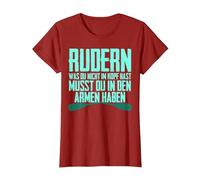 Rowing Roderer Joke Rowing Sport T-Shirt, Women, Cranberry Red, Small