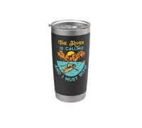 Rowing Row Boat Retro Vintage The River is Calling and I Stainless Steel Insulated Tumbler