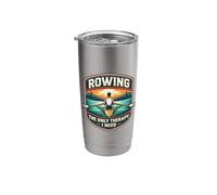 Rowing The Only Therapy I Need Row Crew Rower Quote Saying Stainless Steel Insulated Tumbler