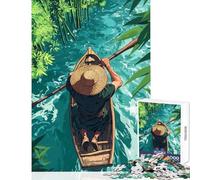 Rowing Through Bamboo Jigsaw 1000 Pieces for Teenagers Improve Overall Mental Performance Mindful Soothing Leisure Game (50x75cm)