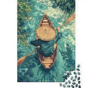 Rowing Through Tranquil Waters 1000-Piece Adult Jigsaw Puzzle, 52x38cm/1000pcs, White Cardboard with Reduced Dust; for Relaxed Evenings at The Table