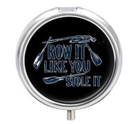 Rowings Row It Like You Stole It Round Pill Box Organiser 3 Compartment Medicine Case