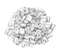 Rowiz 100 PCS M8 8mm Flat Head Aluminum Rivet Nut Blind Insert Nut Knurled Steel Head Nutserts Assortment with Internal Threads, Silver