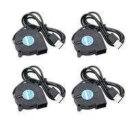 Rowiz 50mm Blower Fan 5V USB Connector 0.25A Brushless Mini Turbo Fan for Purifier Humidifier, 50x15mm, Pack of 4