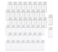 Rowiz 50PCS 5ml (0.17 Oz) Clear Glass Vials Liquid Sampling Sample Bottle White Screwcap Glass Bottles Containers for Chemistry Lab Chemicals(25pcs with Scale, 25pcs no Scale)