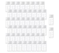 Rowiz 50PCS 5ml (0.17 Oz) Clear Glass Vials Liquid Sampling Sample Bottle with Scale and Write Patch White Screwcap Glass Bottles Vials for Chemistry Lab Chemicals