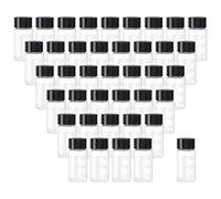 Rowiz 50PCS 5ml (0.17 Oz) Clear Small Vials Liquid Sampling Sample Bottle with Scale and Write Patch Black Screwcap Glass Bottles Vials for Chemistry Lab Chemicals