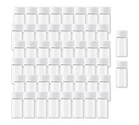 Rowiz 50PCS 5ml (0.17 Oz) Small Glass Bottle Clear Liquid Sampling Sample White Screwcap Glass Bottles Vials