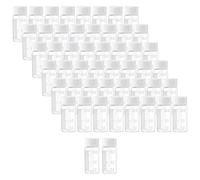 Rowiz Pack of 50 10ml Clear Glass Bottles Vial with Scale Write Patch Clear Liquid Sampling Sample Screw Cap Empty Lab Vials White Plastic Cap