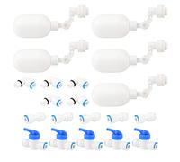 Rowiz Water Float Ball Valve with 1/4" Quick Connect Push to Connect Tube Fittings, Adjustable Arm Float Valve for Water Purifiers Reverse Osmosis System