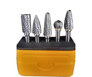 ROWLAND TOOLS TB.HM.SET.1.A Hard Metal Carbide Burr Set, 5 Piece Set 6mm Spindle