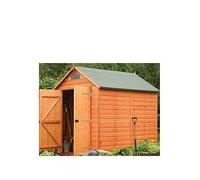Rowlinson 6 Ft. W x 8 Ft. D Shiplap Apex Wooden Shed brown