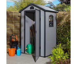 Rowlinson Airevale 4X3 Plastic Apex Shed - Light Grey