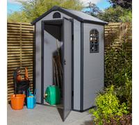 Rowlinson Airevale 4X3 Plastic Apex Shed Light Grey With Foundation Kit