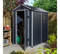 Rowlinson Airevale 4X6 Plastic Apex Shed - Dark Grey
