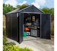 Rowlinson Airevale 8X6 Plastic Apex Shed Dark Grey With Foundation Kit