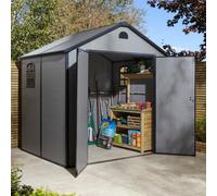 Rowlinson Airevale 8X6 Plastic Apex Shed - Light Grey