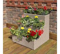 Rowlinson Tier Rattan Planter - Natural, Brown