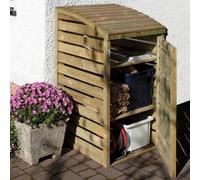 Rowlinson Bin Box Store With Adjustable Shelf Height - 1300 x 730 x 820mm - Natural Timber
