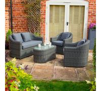 Rowlinson Bunbury Sofa Set Garden Furniture, 800 x 1380 x 800mm, Grey Rattan Weave