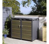 Rowlinson Chelsea Double Bin Store - Oak, Grey