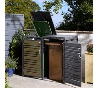 Rowlinson Chelsea Double Metal Bin Store - Oak
