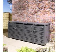 Rowlinson Chelsea Quadruple Bin Store - Anthracite, Grey