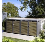 Rowlinson Chelsea Quadruple Bin Store - Oak