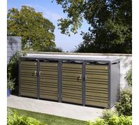 Rowlinson Chelsea Quadruple Bin Store - Oak - Delivery Only