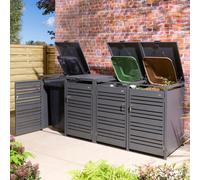 Rowlinson Chelsea Quadruple Metal Bin Store - Anthracite