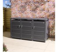 Rowlinson Chelsea Triple Bin Store - Anthracite, Grey