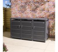 Rowlinson Chelsea Triple Bin Store - Anthracite - With Assembly