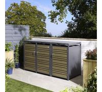 Rowlinson Chelsea Triple Bin Store - Oak - With Assembly