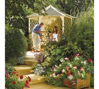 Rowlinson Gainsborough Natural Hexagonal Gazebo, (W)3M (D)2.6M - Assembly Service Included