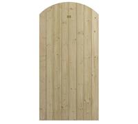 Rowlinson Tongue and Groove Arch Top Wooden Gate - Brown, Brown