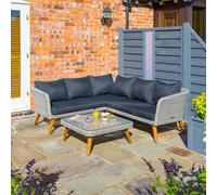 Hanoi Corner Sofa Set - Grey Weave - Rowlinson