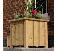 Rowlinson Heritage Square Planter 40cm - 2 Pack, Brown