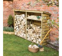 Rowlinson Large Log Store 1560 x 2290 x 560mm - Natural Timber Finish