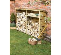 Rowlinson Large Log Store 1560 x 2290 x 560mm - Natural Timber