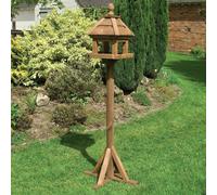Rowlinson Lechlade Bird Table, 1720 x 590 x 590mm, Natural Timber Softwood, Four-Sided Wooden Hip Roof