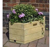 Marberry Corner Planter - Size: 30 x 50 x 50cm - Brown - Rowlinson - Wilko