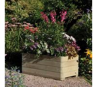 Rowlinson Marberry Rectangular Planter 390 x 1000 x 500mm - Natural Timber\n