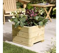 Rowlinson Marberry Square Planter 40cm, Brown