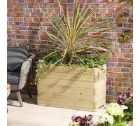 Rowlinson Marberry Tall Rectangular Planter, Brown